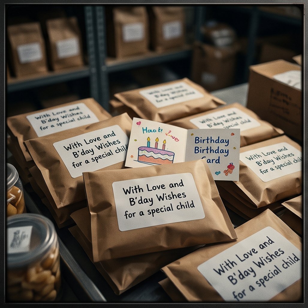 Food Packets with B'day Wishes