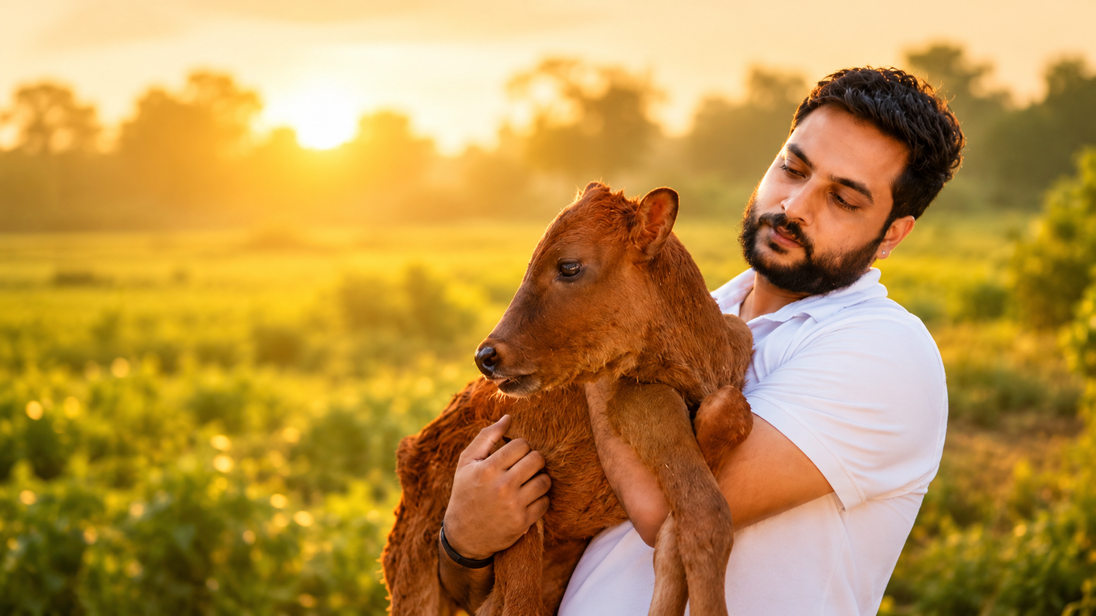 Caring for a young calf