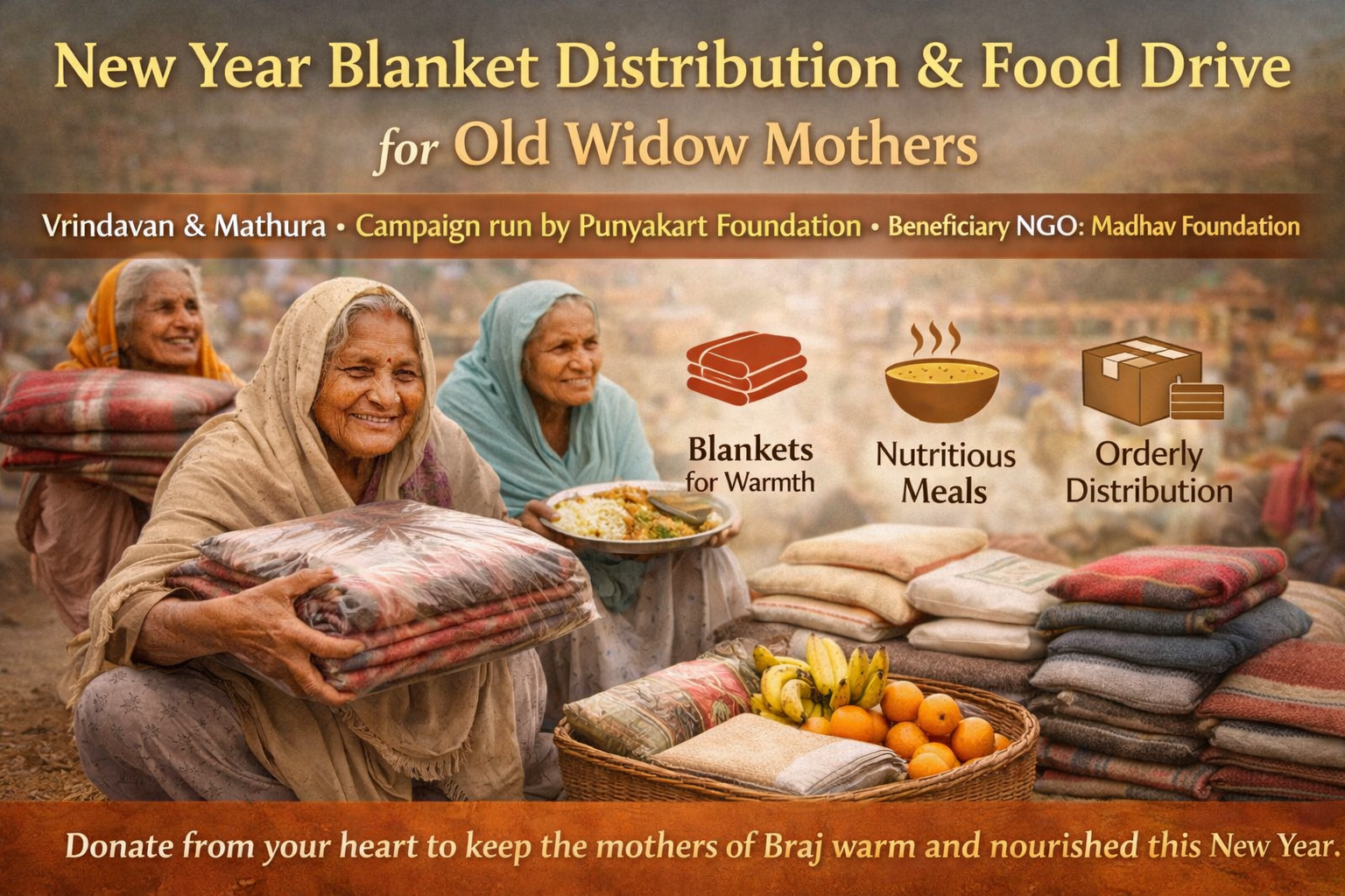 New Year Relief Drive • Blanket Distribution and Food Seva